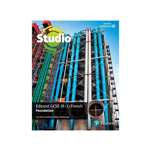 Book cover of Edexcel GCSE (9-1) French Foundation with Pearson logo and construction image.