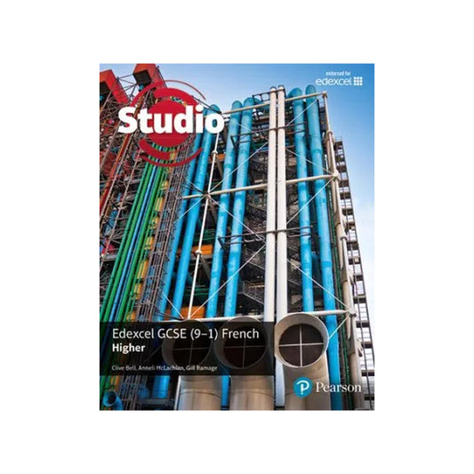 Book cover of Edexcel GCSE (9-1) French Higher with a modern building design on the cover.