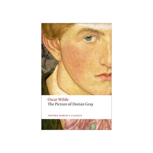 Book cover of 'The Picture of Dorian Gray' by Oscar Wilde with a portrait illustration.