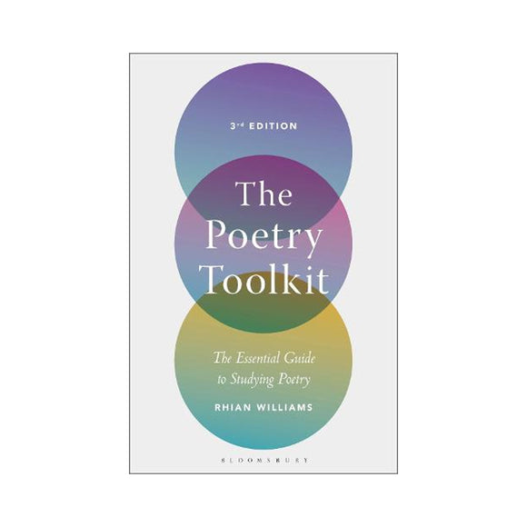 Book cover of 'The Poetry Toolkit' by Rhian Williams with colorful circles on a white background