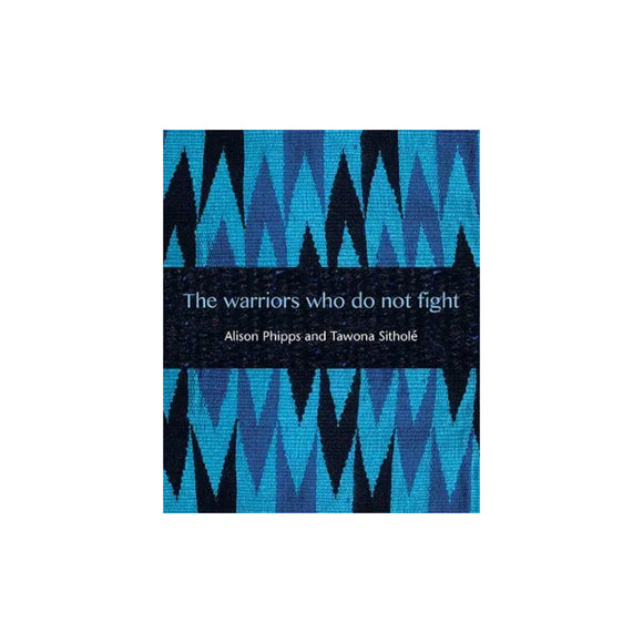 Book cover with blue and black pattern and text on a white background