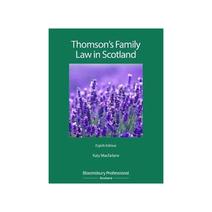 Book cover of 'Thomson's Family Law in Scotland' with a green background and lavender image.