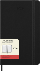 Black Moleskine planner with 2026 label on a white background