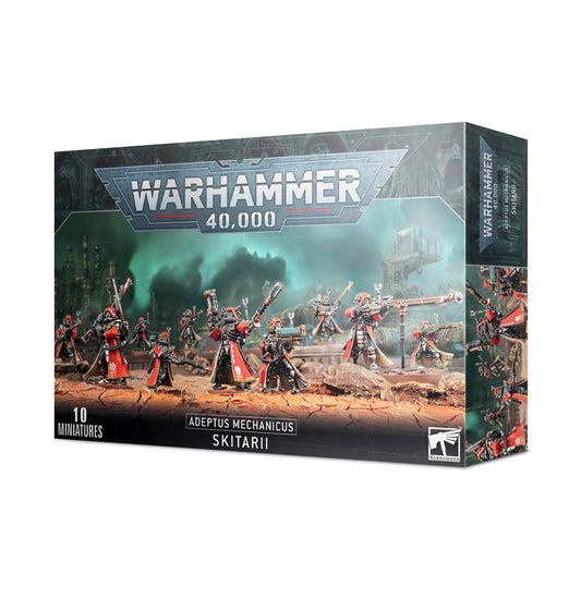 Box of adeptus mechanicus skitari on a white background