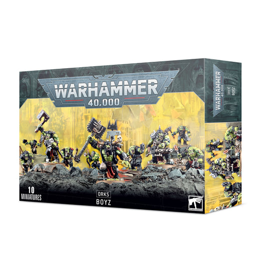 Ork Boyz boxed on a white background