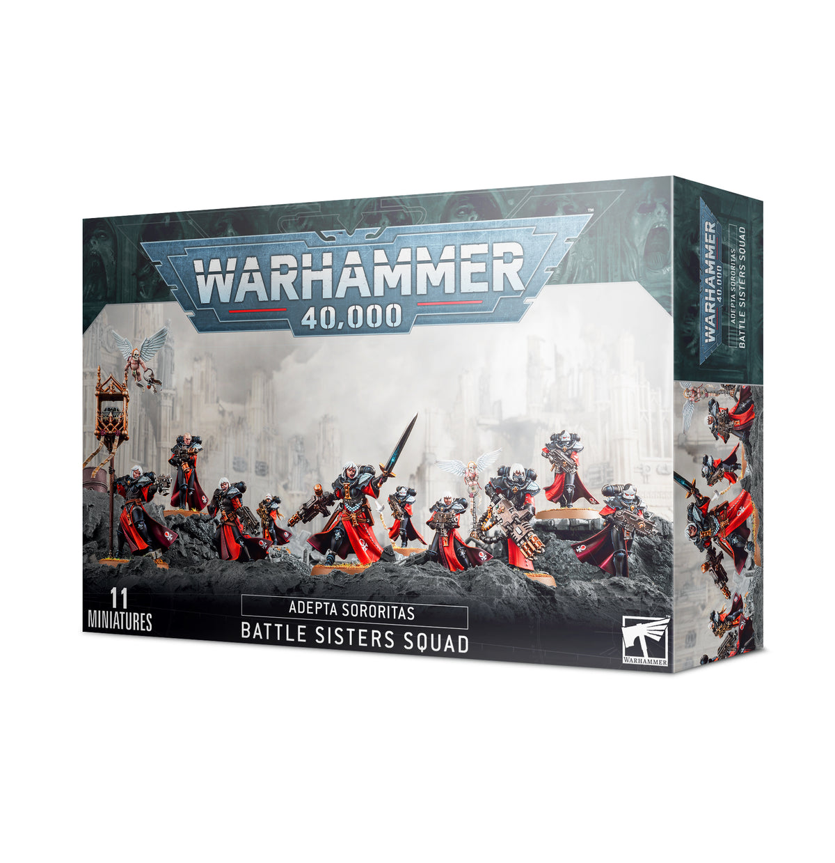 Warhammer 40,000 Adepta Sororitas Battle Sisters Squad box packaging on a white background