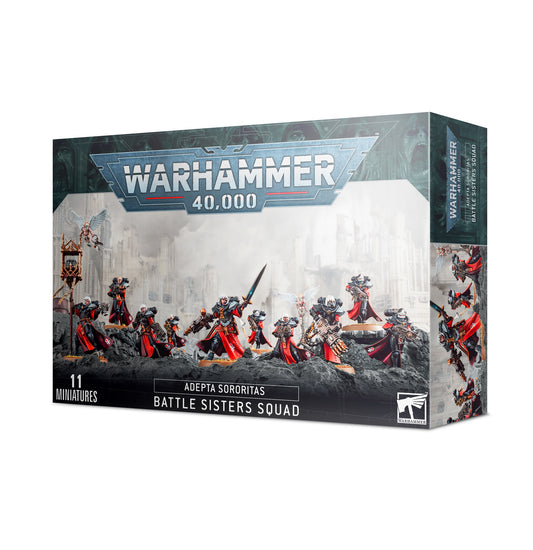 Warhammer 40,000 Adepta Sororitas Battle Sisters Squad box packaging on a white background