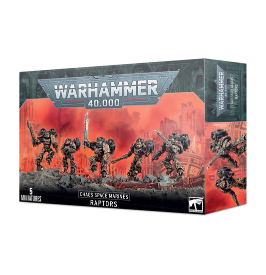 Chaos space marines Raptors boxed on a white background