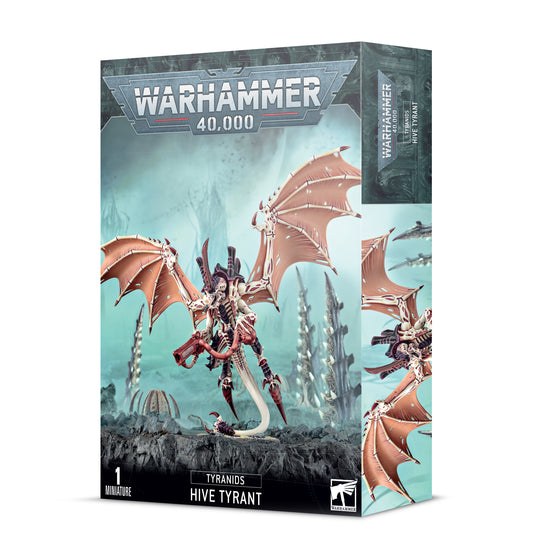 Warhammer 40,000 Tyranid Hive Tyrant figurine packaging on a white background