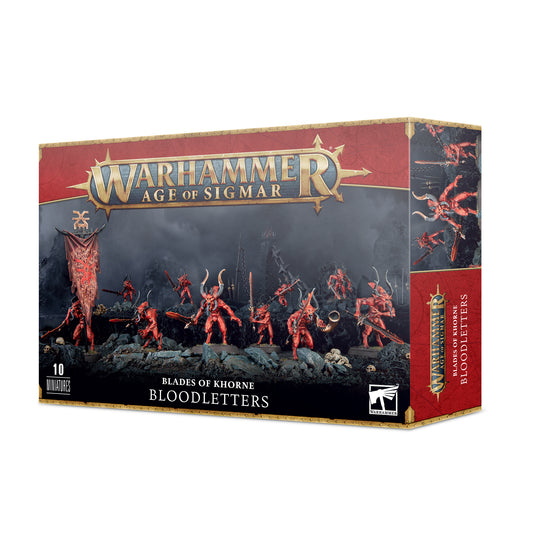 AGE OF SIGMAR BLOODLETTERS BOXED ON A WHITE BACK GROUND