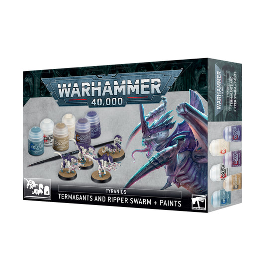 SET OF PAINTS WITH TERMAGENTS AND RIPPER SWARM MINATURES