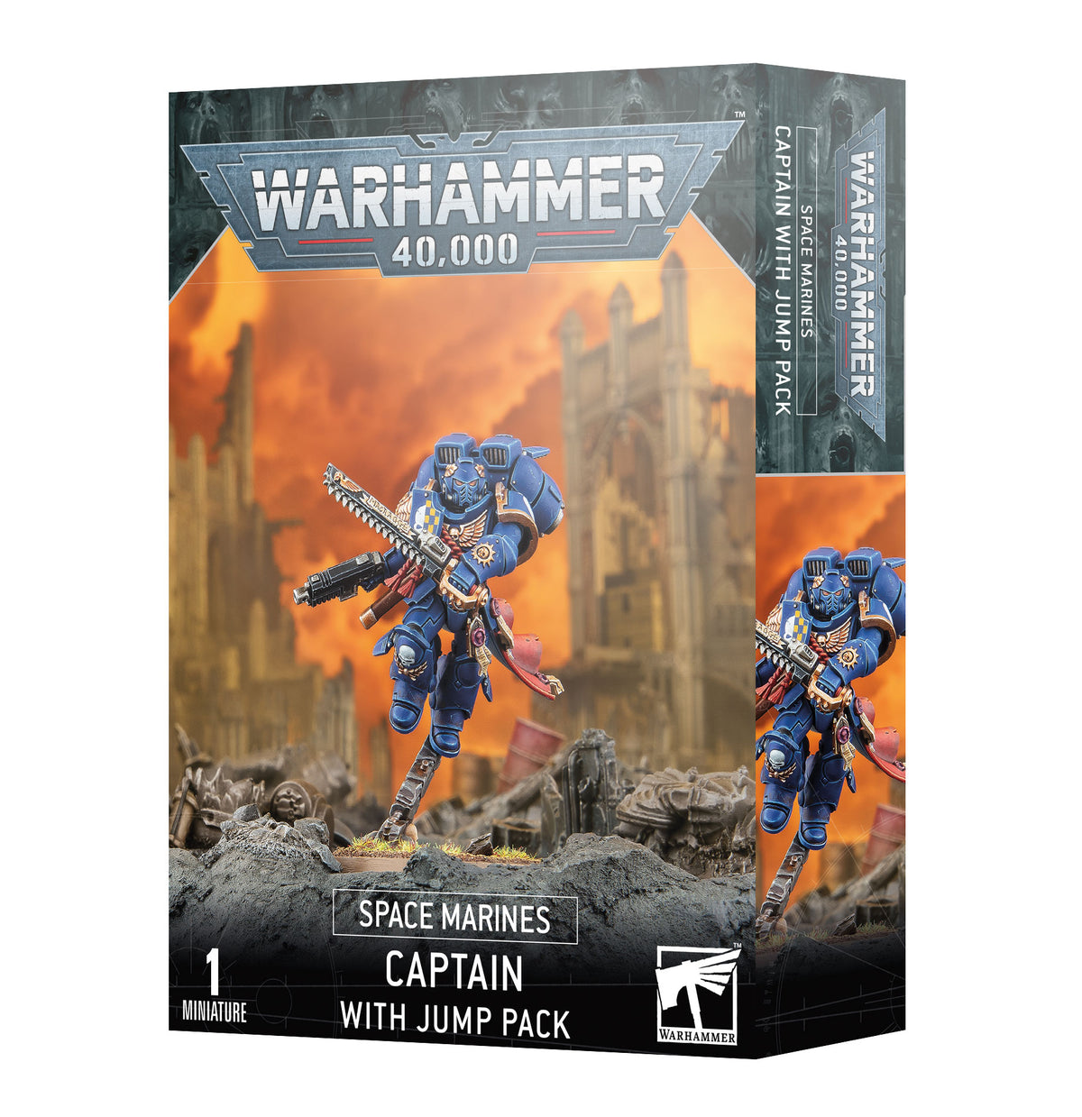 space marine captain model with jump pack