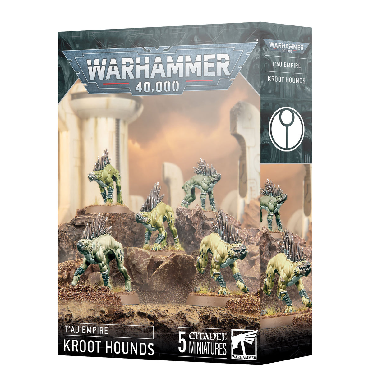 Warhammer 40,000 Kroot Hounds miniatures packaging on a white background
