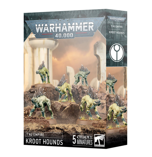 Warhammer 40,000 Kroot Hounds miniatures packaging on a white background