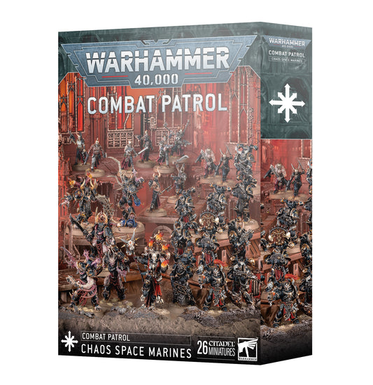 Combat Patrol Box of Chaos space marines minatures on a white background