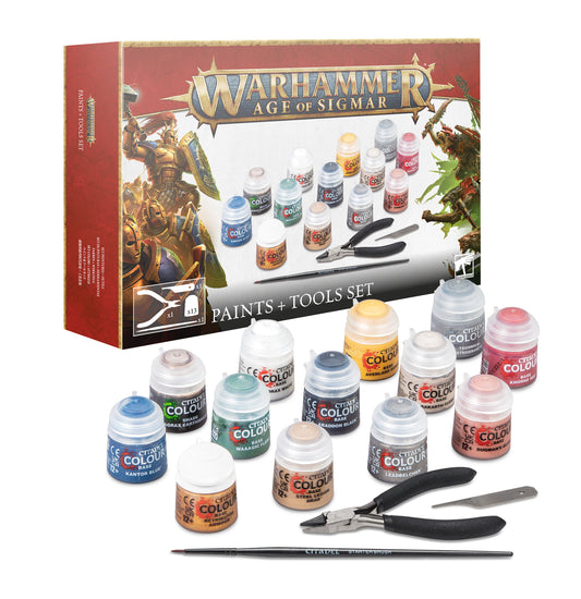 SET OF PAINTS AND ACCESSORIES FOR AGE OF SIGMAR
