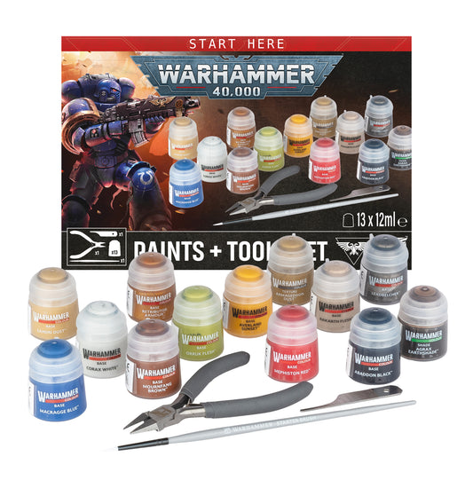 WARHAMMER 40K PAINTS AND TOOLS SET