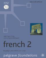 Textbook cover of 'French 2' by A. B. Bouchard and others, with a blue background and Arc de Triomphe illustration.