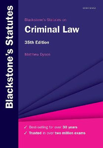 Blackstone's Statutes On Criminal Law