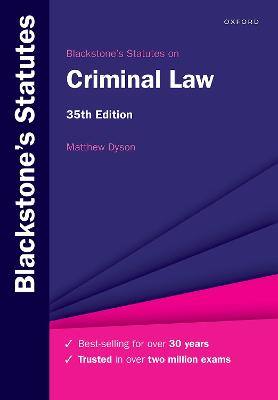 Blackstone's Statutes On Criminal Law