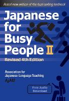 Book cover of 'Japanese for Busy People II' with text and a minimal design.