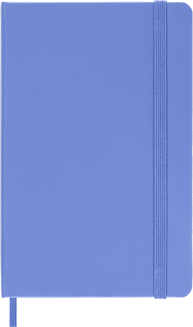 Blue notebook with a strap on a white background