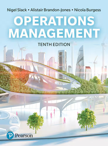 Book Cover Operations Management by Slack stylised futuristic city on blue background
