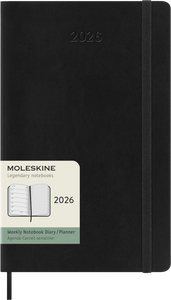 Moleskine Classic Diary 2026 Large Weekly, soft cover, 12 months, Black